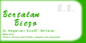bertalan biczo business card